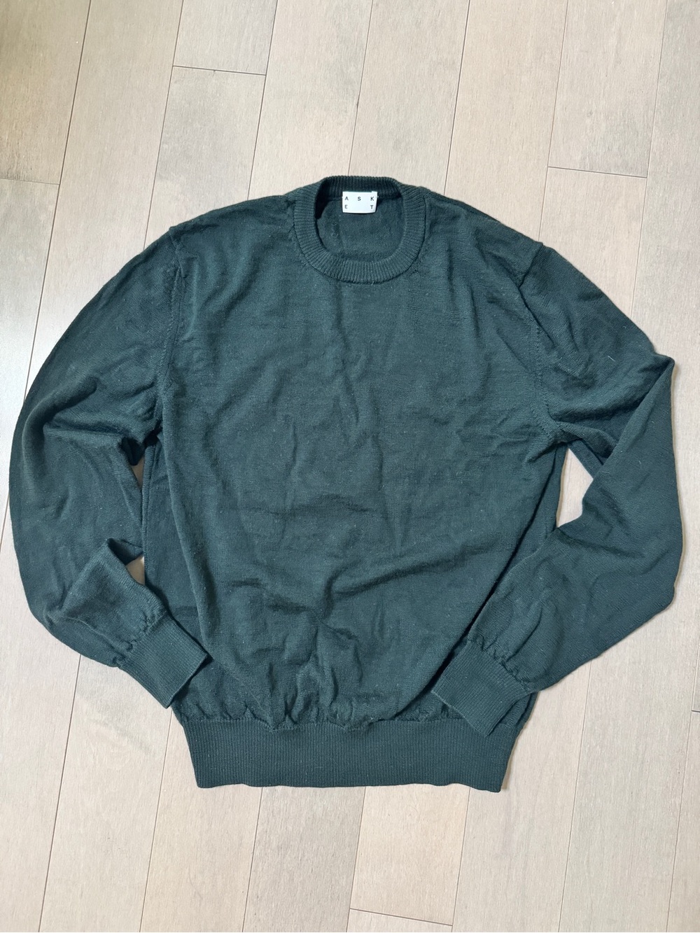 ASKET Merino Crewneck Sweater in Deep Green